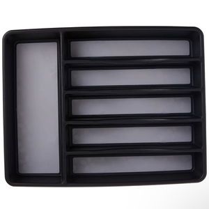 Rubbermaid No-Slip‎ Large, Cutlery Tray Organizer, Black with Gray
